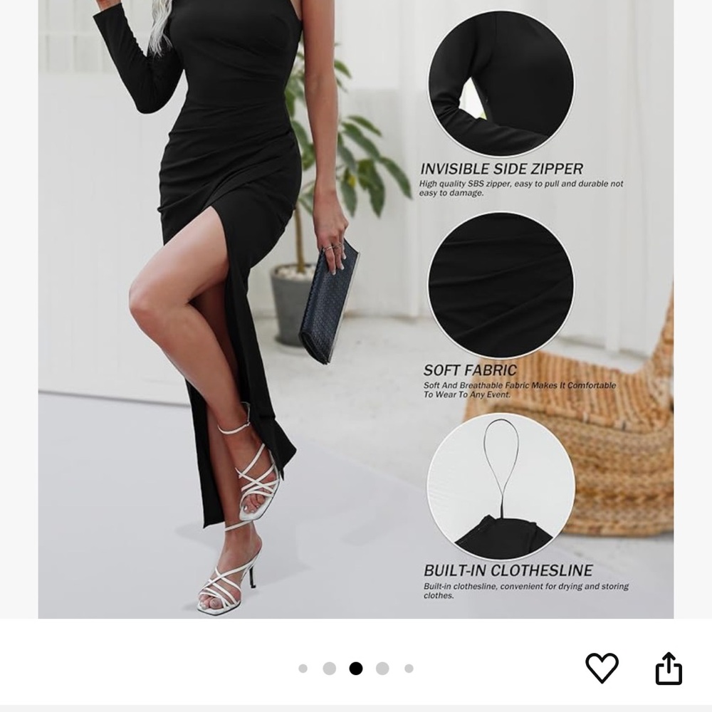 Elegant Black One-Shoulder Dress